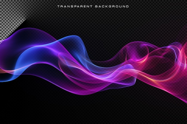 Abstract colorful shining waves on transparent overlay