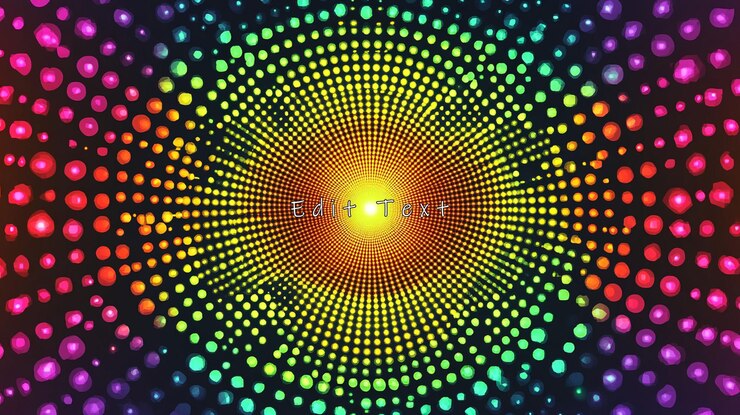 PSD abstract colorful swirl of lights glowing dots forming a spiral vortex