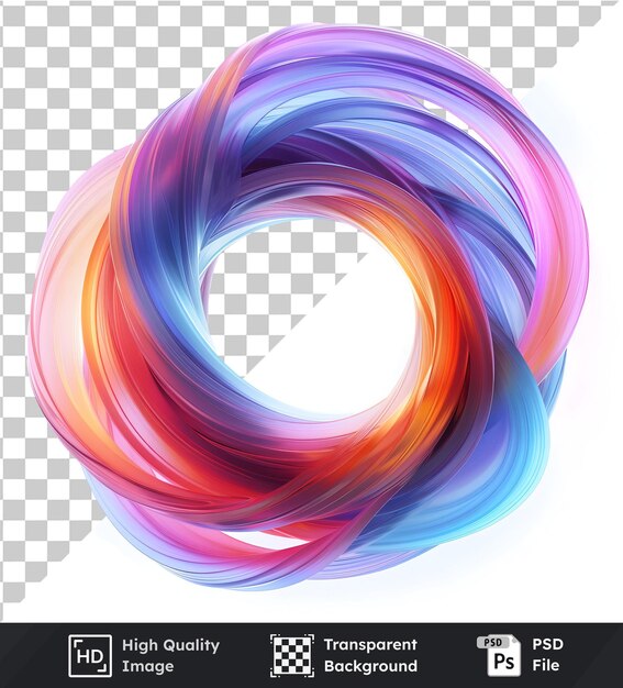 Abstract Colorful Swirling Shapes with a Premium Transparent Background