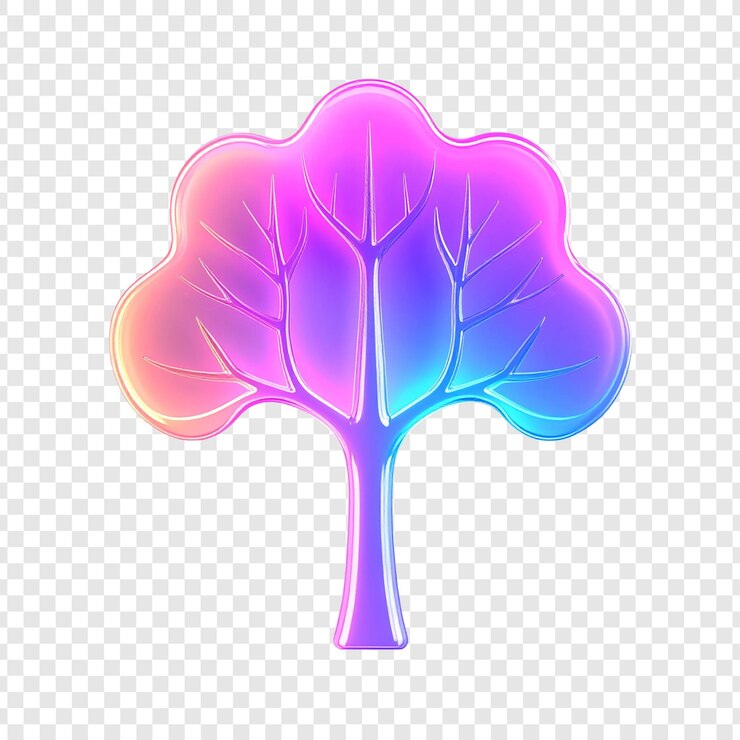 PSD abstract colorful translucent tree graphic