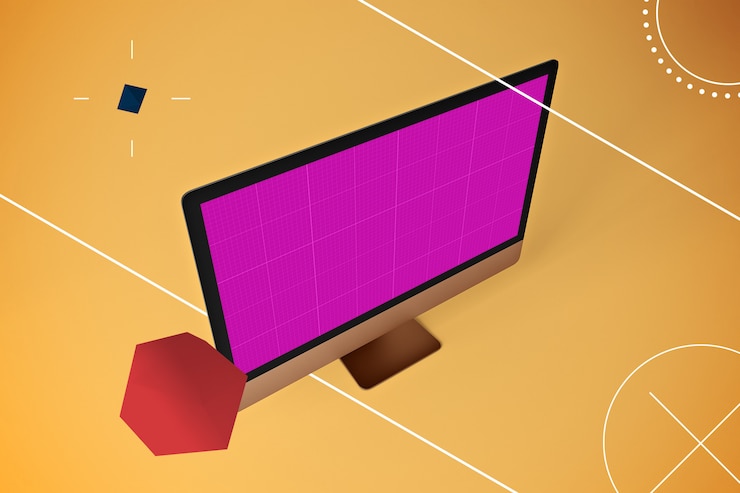 PSD abstract computer mockup