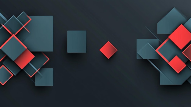 abstract dark background with red and gray squares and lines
