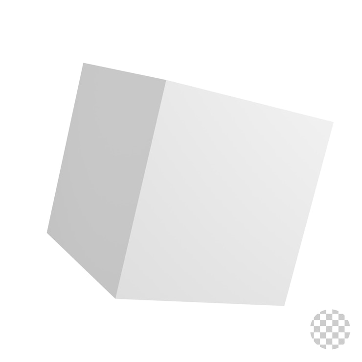 PSD abstract del cubo bianco semplice 3d