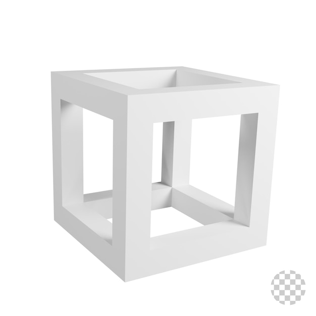 Abstract del cubo bianco semplice 3D