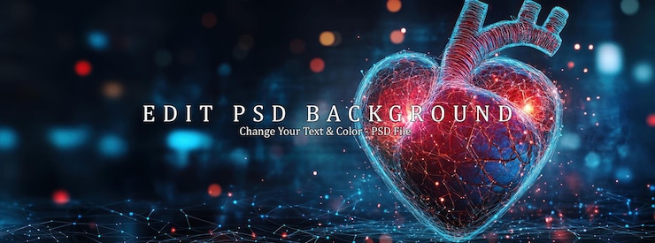 PSD abstract digital heart