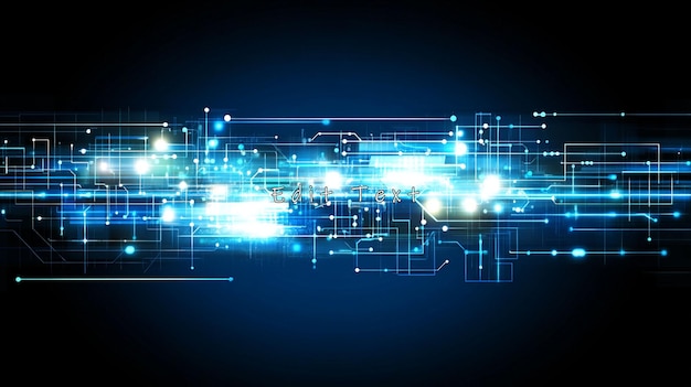 Abstract digital technology background with glowing lines and circuits 1