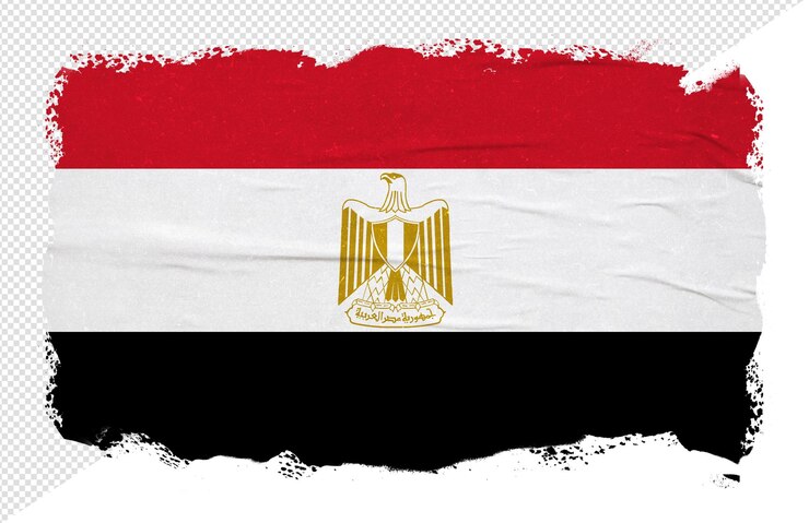 PSD abstract egypt flag with ink brush stroke effect