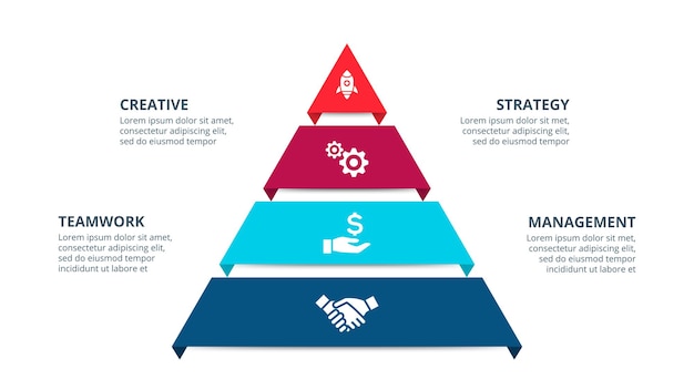 Abstract elements of graph, diagram with 4 steps. Creative concept for infographic.