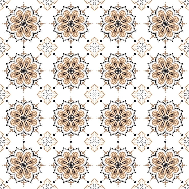 PSD abstract floral tile pattern for background design or versatile graphic needs