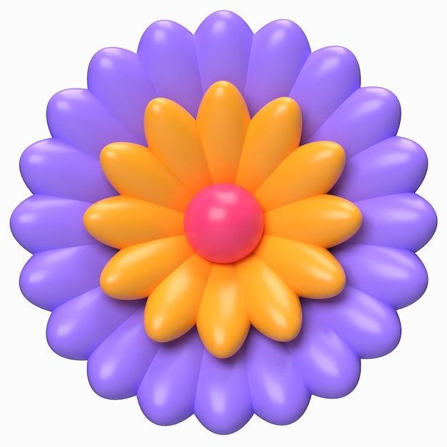 Abstract Flower Daisy Core Charm 3D Render