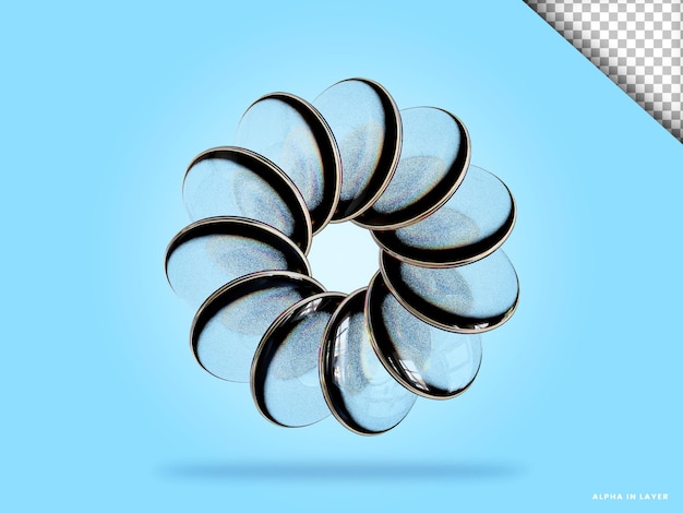 Abstract forma geometrica dispersione futuristica materiale di vetro design 3d rendering