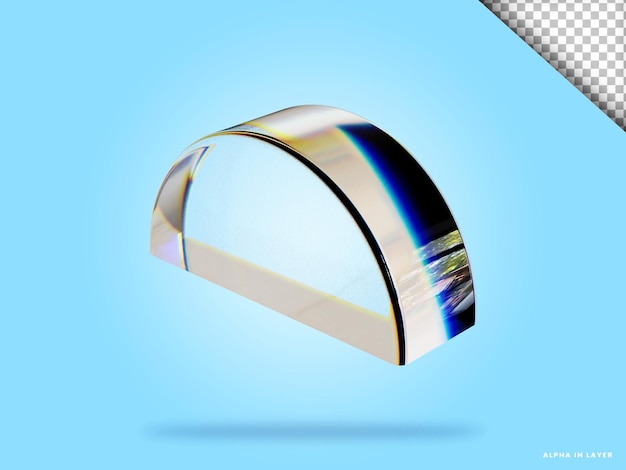 Abstract forma geometrica dispersione futuristica materiale di vetro design 3d rendering