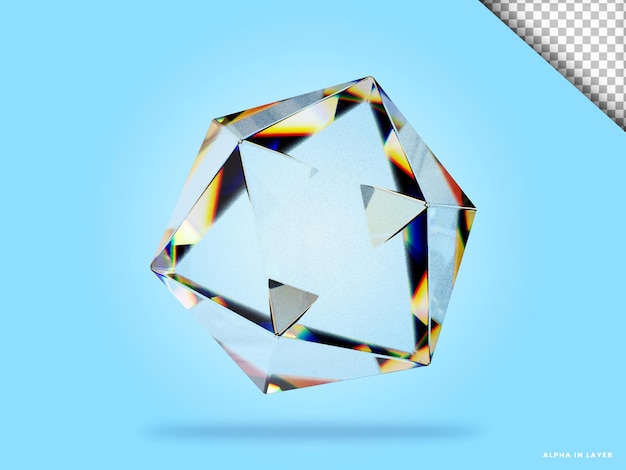 Abstract forma geometrica dispersione futuristica materiale di vetro design 3d rendering