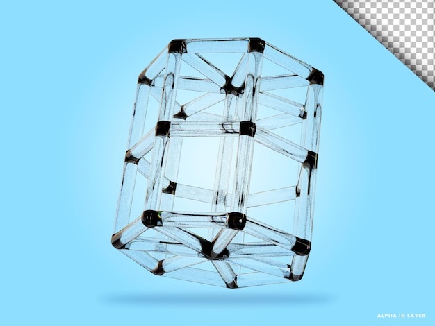 Abstract forma geometrica dispersione futuristica materiale di vetro design 3d rendering
