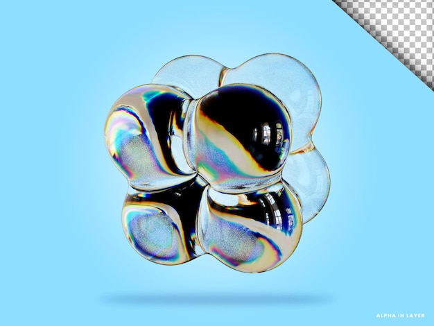 Abstract forma geometrica dispersione futuristica materiale di vetro design 3d rendering