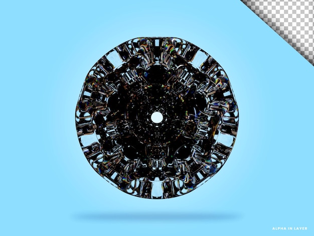 Abstract forma geometrica dispersione futuristica materiale di vetro design 3d rendering