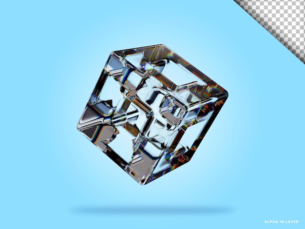 Abstract forma geometrica dispersione futuristica materiale di vetro design 3d rendering