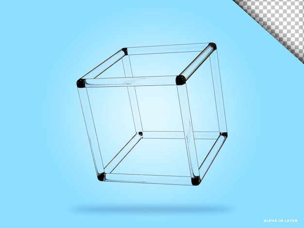 Abstract forma geometrica dispersione futuristica materiale di vetro design 3d rendering