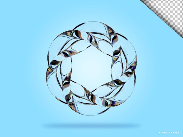 Abstract forma geometrica dispersione futuristica materiale di vetro design 3d rendering