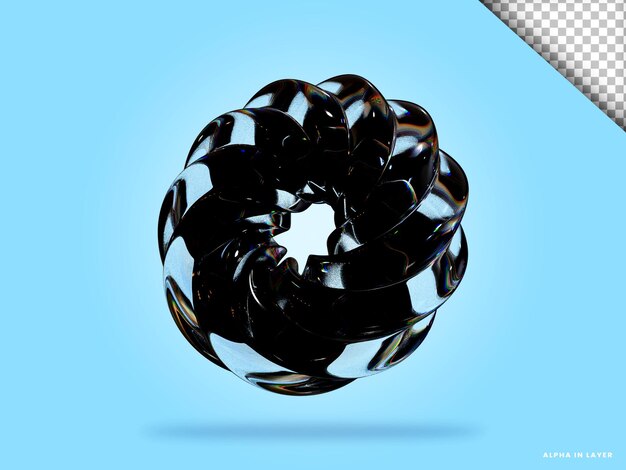 Abstract forma geometrica dispersione futuristica materiale di vetro design 3d rendering