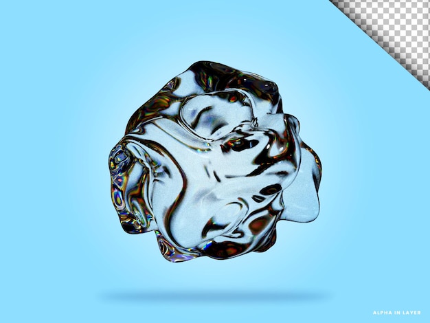 Abstract forma geometrica dispersione futuristica materiale di vetro design 3d rendering