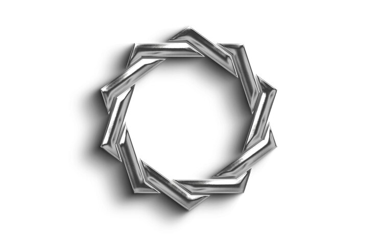 PSD abstract geometric metal design