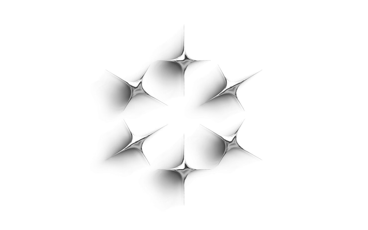 PSD abstract geometric star with spiky structure and radial symmetry