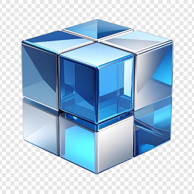 Abstract glass cube icon futuristic technology design element