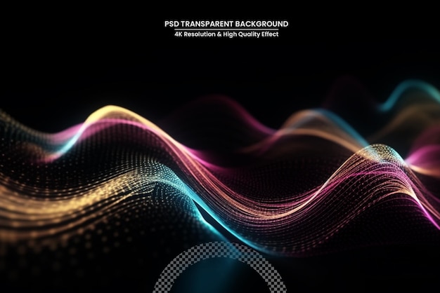 abstract glow waves shiny golden moving lines design element with glitter effect on dark background