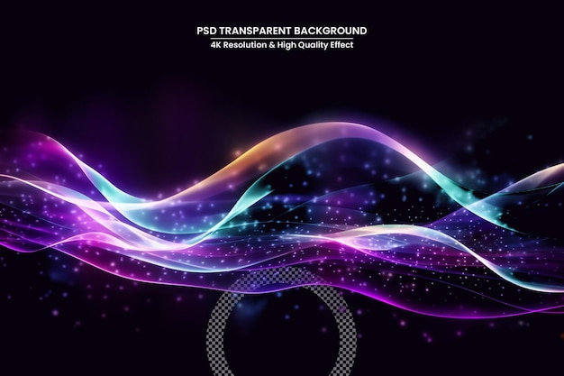 Abstract Glow Waves Shiny golden moving lines design element with glitter effect on dark background