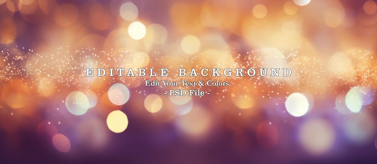 PSD abstract golden glitter bokeh texture vintage lights background ai generated image