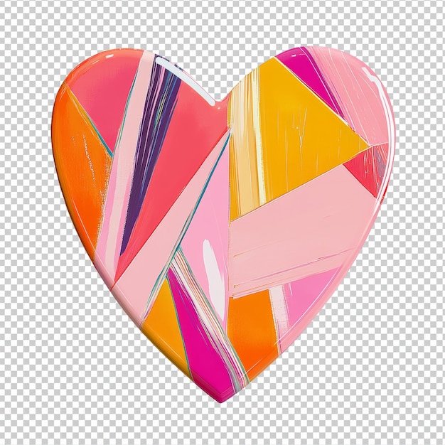 Abstract Heart with Colorful Brush Strokes