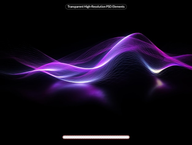Abstract illustration background Big data particle wave Neon glowing surface