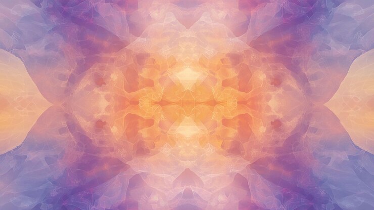 PSD abstract kaleidoscopic pastel pattern with symmetrical design