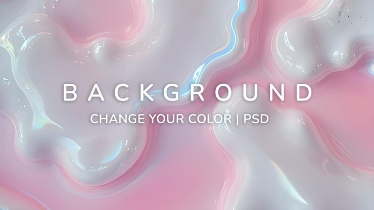 PSD abstract le onde liquide 3d bianche e rosa luccicanti sullo sfondo