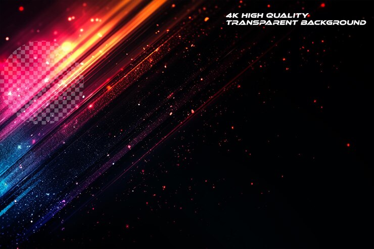 PSD abstract light lines of movement and speedtransparent background