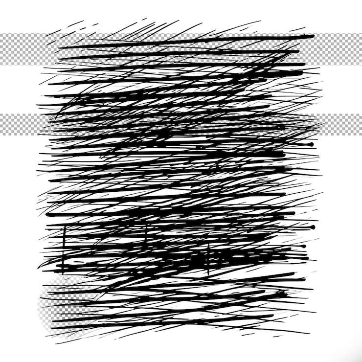 PSD abstract lines scribble sketch transparent background