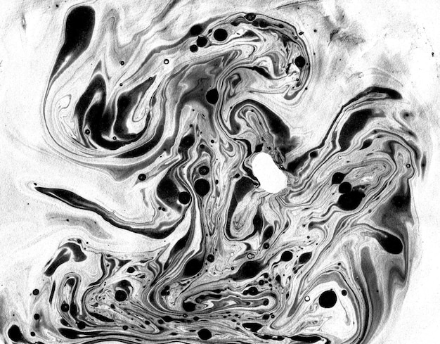 Abstract liquid black acrylic art marble texture png