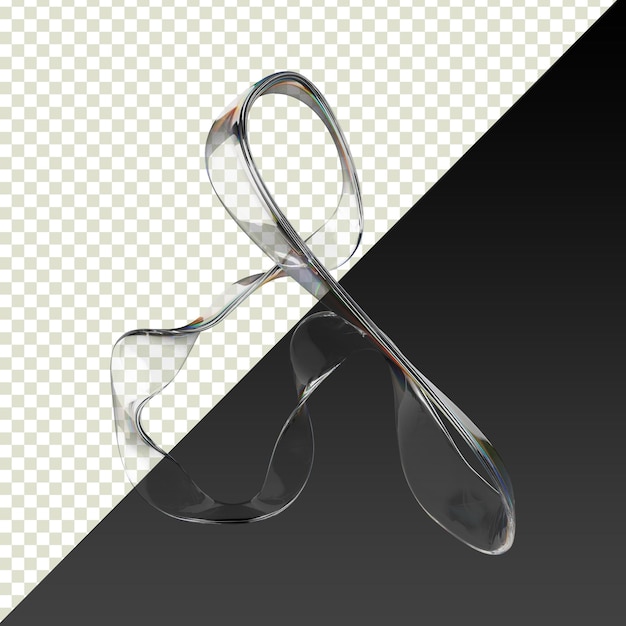 Abstract Loop di vetro isolato su uno sfondo trasparente