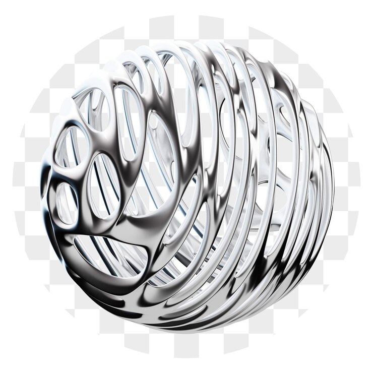 PSD abstract metallic sphere render