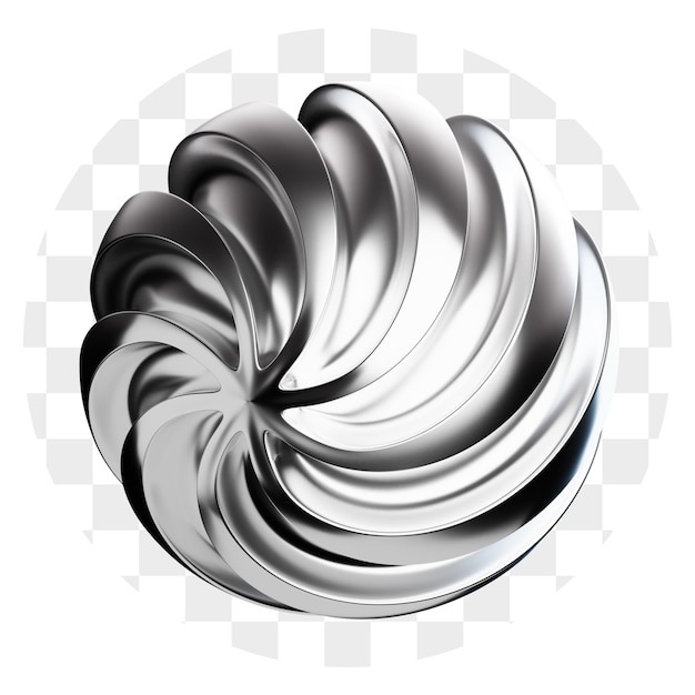 Abstract Metallic Swirl 3D Render