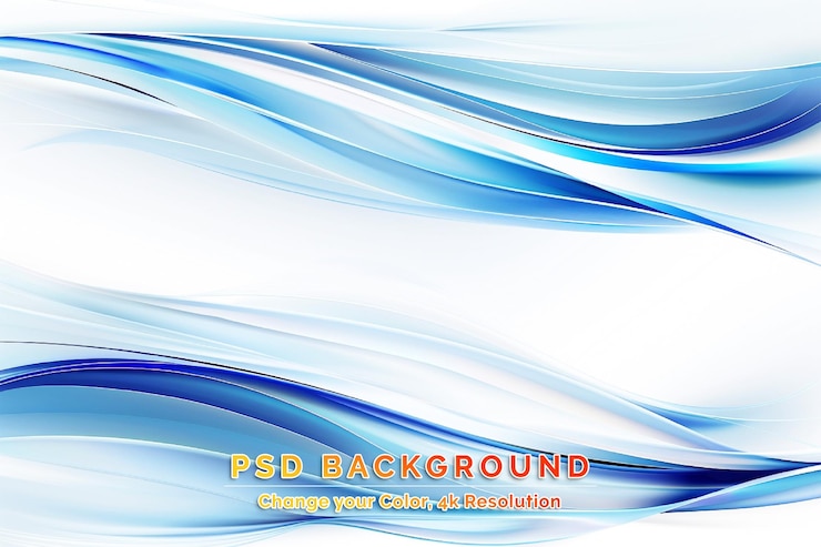 PSD abstract moderner blauer wellenhintergrund