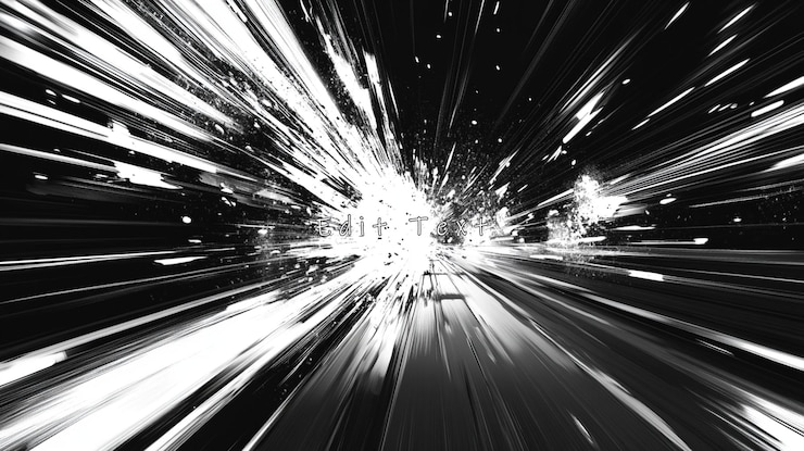 PSD abstract monochrome light burst explosion