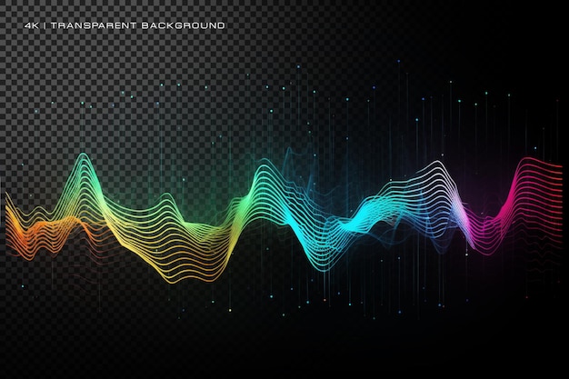 abstract music frequency tone on transparent background