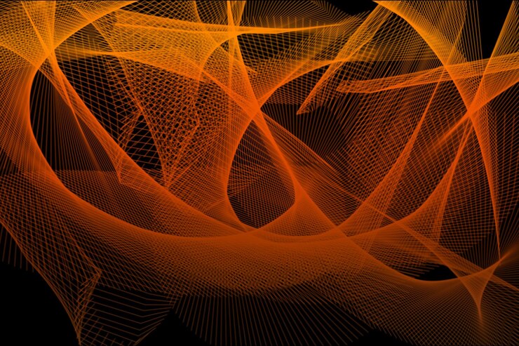 PSD abstract netz der orangefarbenen linien