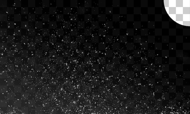 abstract particle dust powder on transparent background