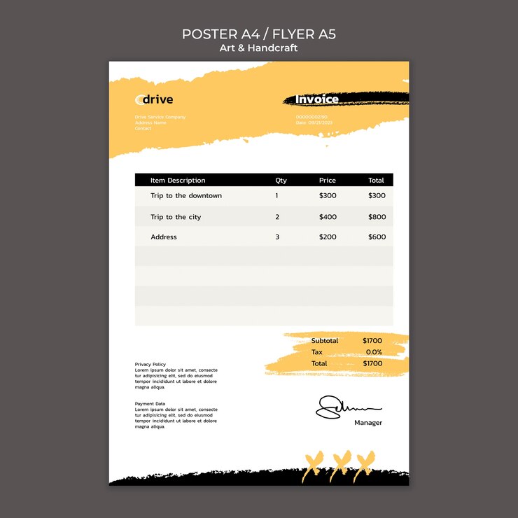 PSD abstract private transport poster