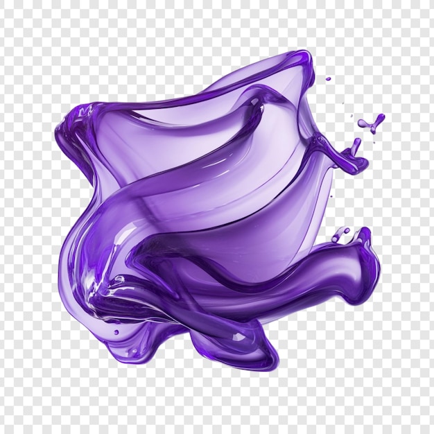 Abstract Purple Liquid Splash Dynamic 3D-Rendering einer violetten Flüssigkeit in Bewegung