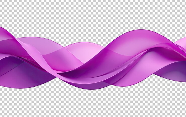 Abstract Purple Wave Ribbon - Renderizado en 3D fluido y elegante