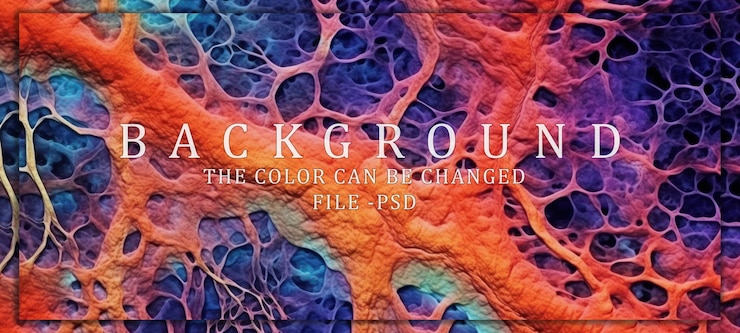 PSD abstract rete colorata con consistenza organica
